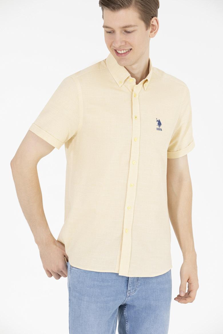 Erkek Açık Sarı Kısa Kollu Gömlek - 50263530025