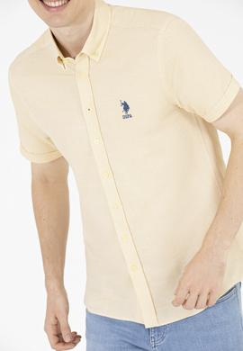 Erkek Açık Sarı Kısa Kollu Gömlek - 50263530025