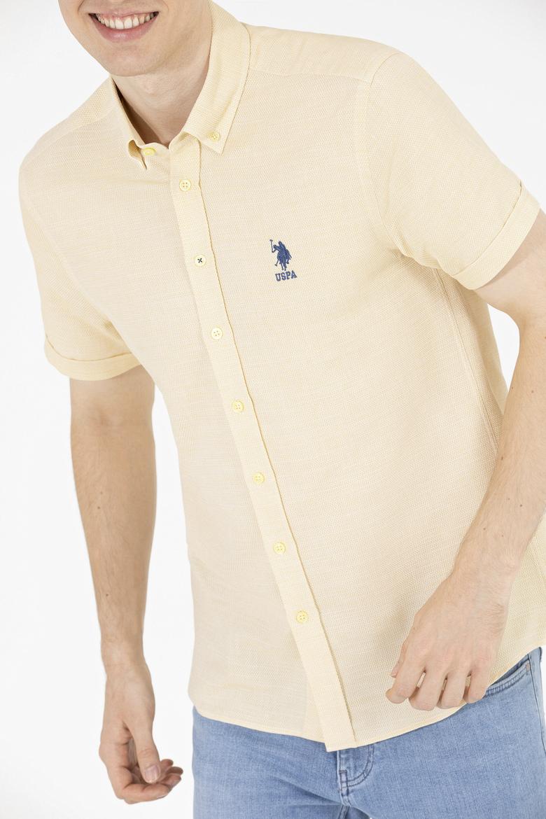 Erkek Açık Sarı Kısa Kollu Gömlek - 50263530025