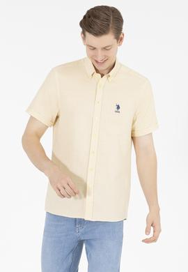 Erkek Açık Sarı Kısa Kollu Gömlek - 50263530025