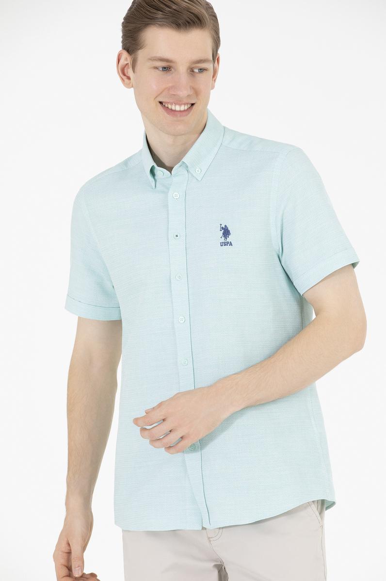 Erkek Su Yeşili Kısa Kollu Gömlek