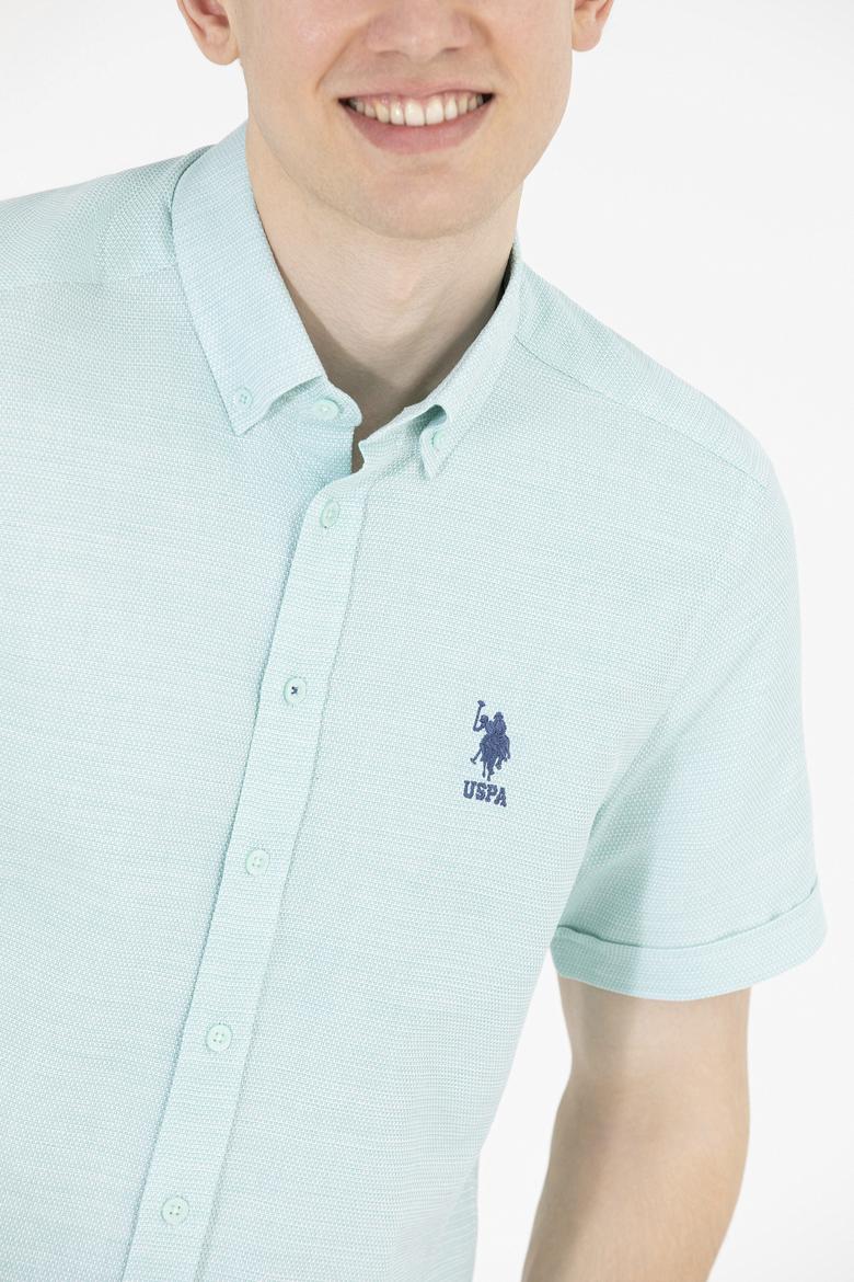 Erkek Su Yeşili Kısa Kollu Gömlek - 50263530014