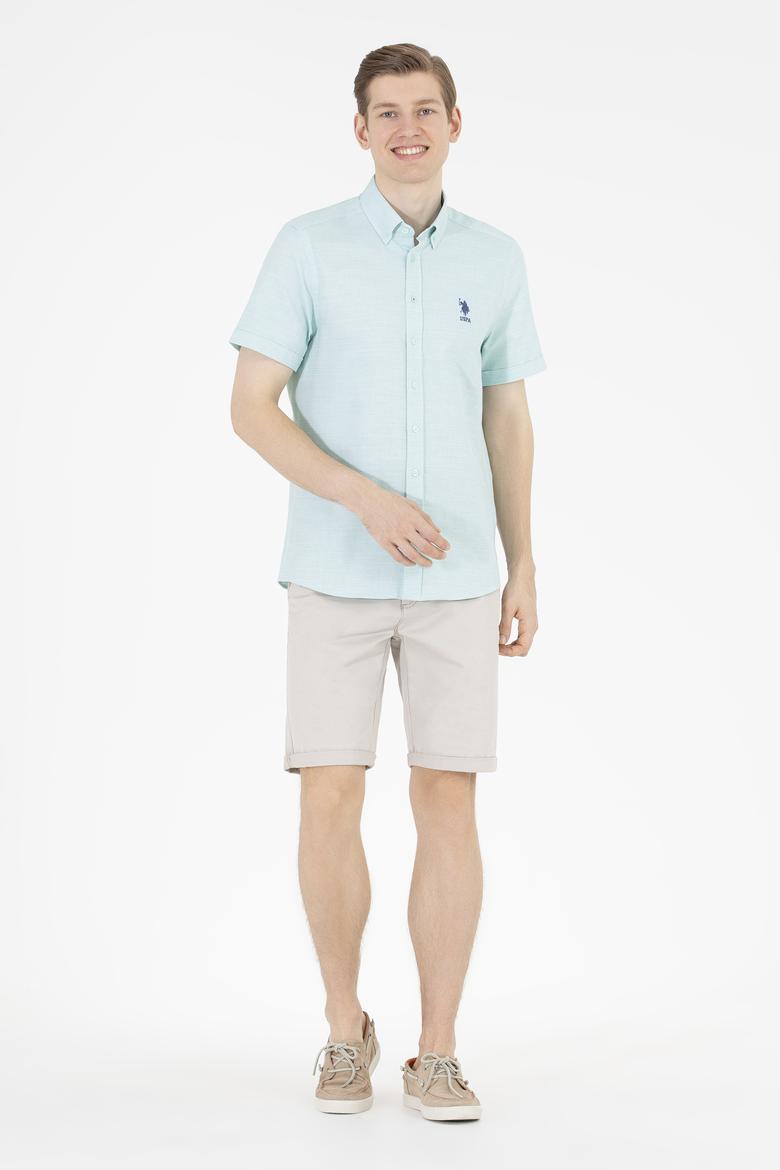 Erkek Su Yeşili Kısa Kollu Gömlek - 50263530014