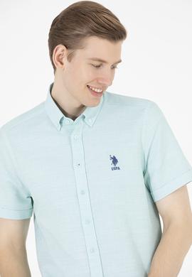 Erkek Su Yeşili Kısa Kollu Gömlek - 50263530014