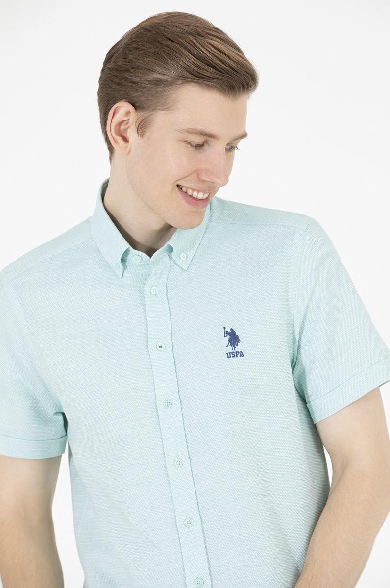 Erkek Su Yeşili Kısa Kollu Gömlek