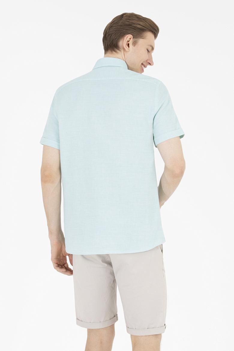 Erkek Su Yeşili Kısa Kollu Gömlek - 50263530014