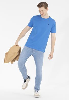 Erkek Saks Basic Bisiklet Yaka Tişört - 50262974061