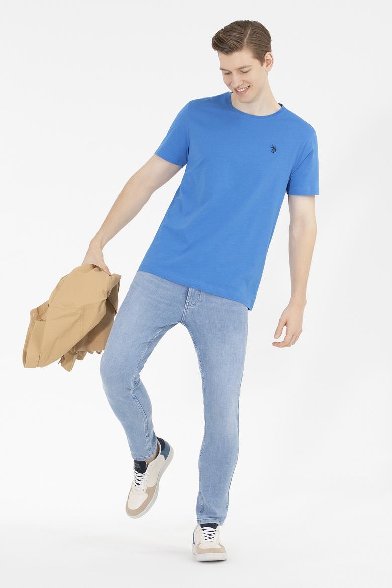 Erkek Saks Basic Bisiklet Yaka Tişört - 50262974061