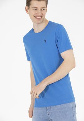 Erkek Saks Basic Bisiklet Yaka Tişört - 50262974061