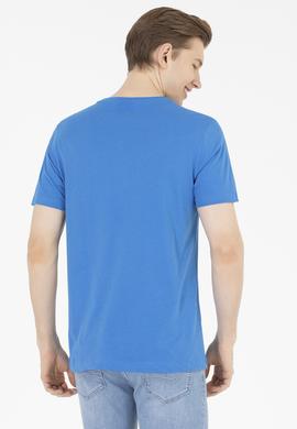 Erkek Saks Basic Bisiklet Yaka Tişört - 50262974061