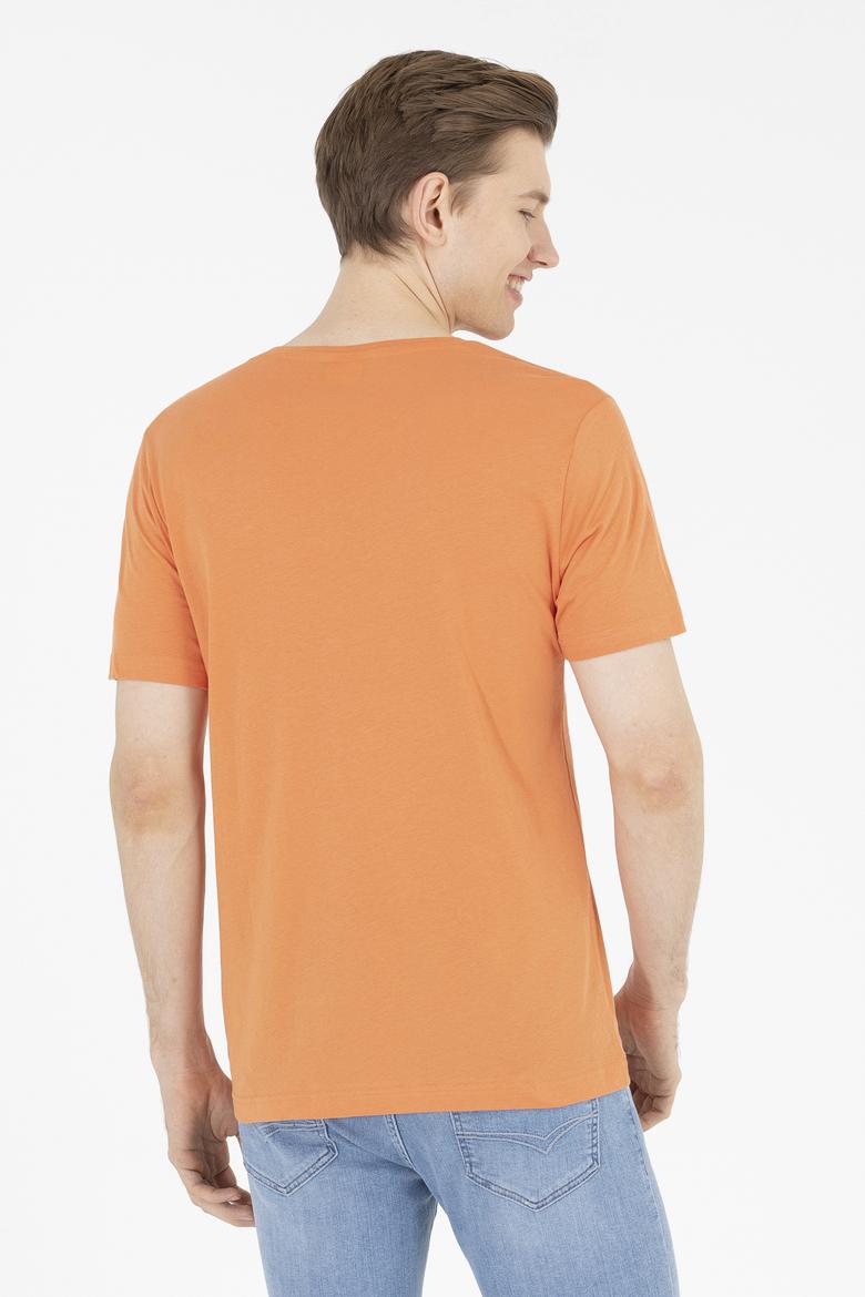 Erkek Kiremit Basic Bisiklet Yaka Tişört - 50262974071