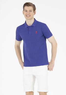 Erkek Mavi Basic Polo Yaka Tişört - 50263238354