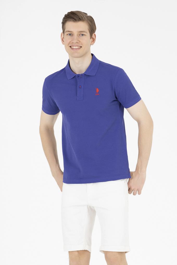 Erkek Mavi Basic Polo Yaka Tişört