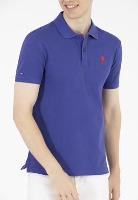 Erkek Mavi Basic Polo Yaka Tişört - 50263238354