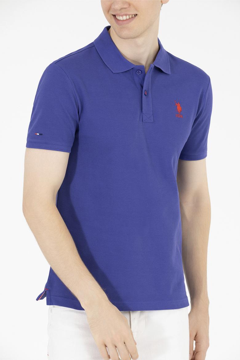 Erkek Mavi Basic Polo Yaka Tişört - 50263238354