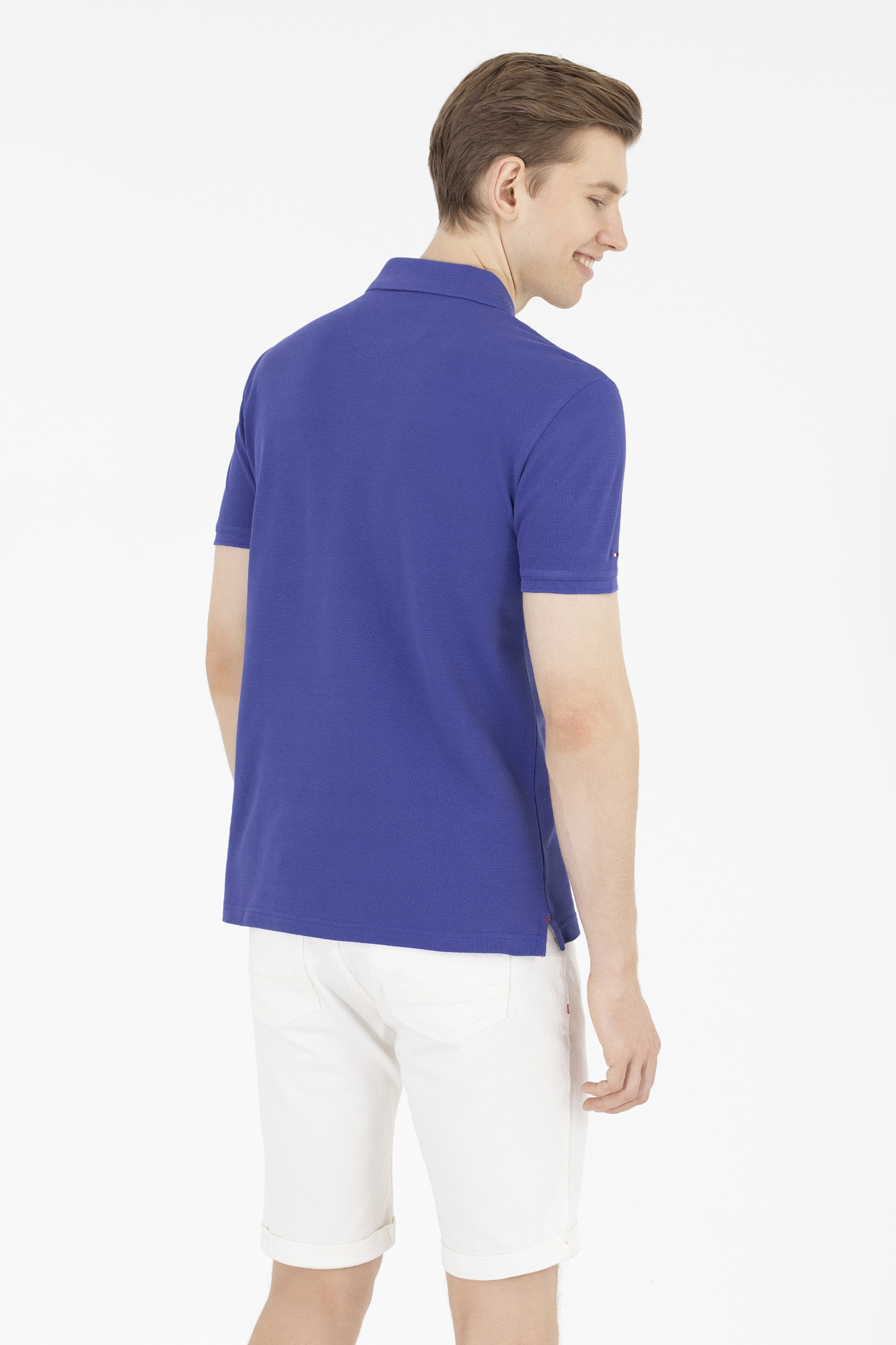 Erkek Mavi Basic Polo Yaka Tişört