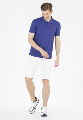 Erkek Mavi Basic Polo Yaka Tişört - 50263238354