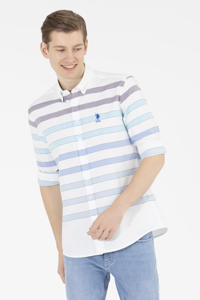 Erkek Mavi Uzun Kollu Gömlek