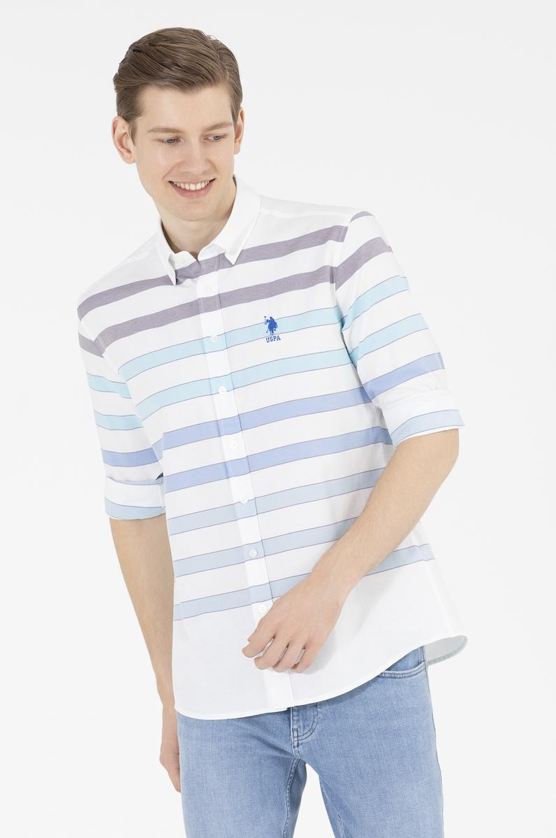 Erkek Mavi Uzun Kollu Gömlek