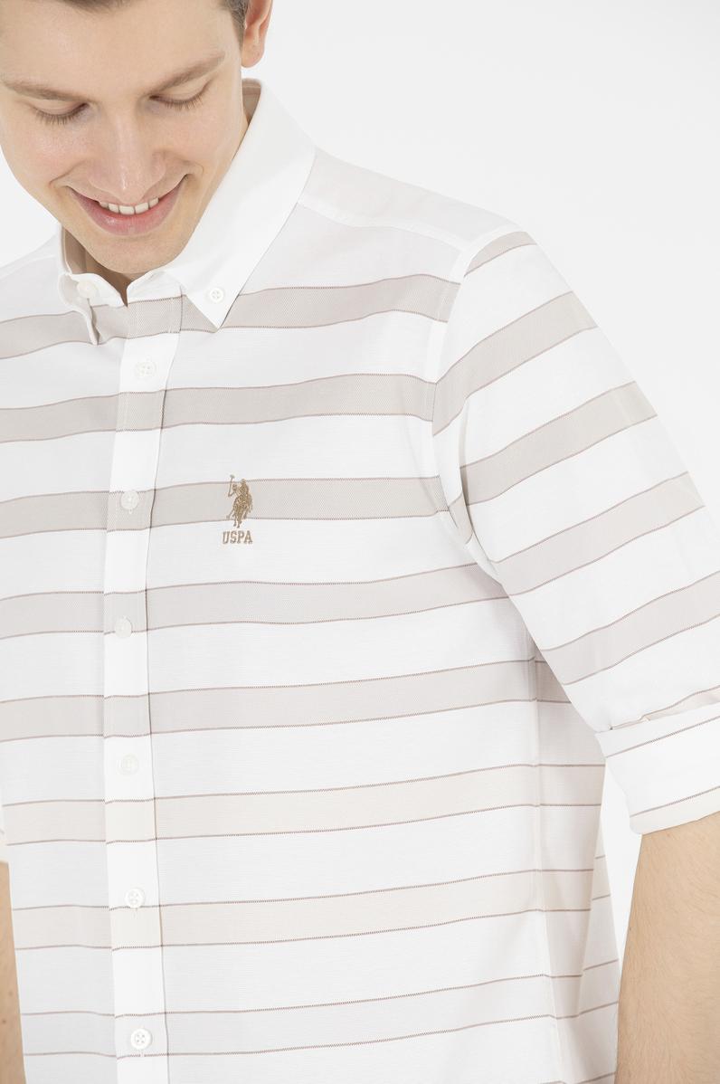 Erkek Taş Çizgili Beyaz Gömlek