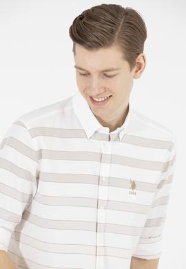 Erkek Taş Çizgili Beyaz Gömlek - 50264086024