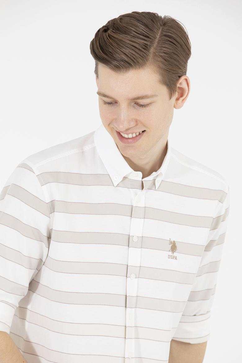 Erkek Taş Çizgili Beyaz Gömlek - 50264086024