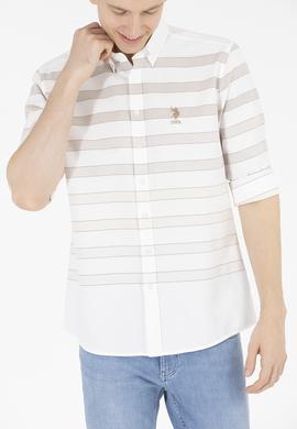 Erkek Taş Çizgili Beyaz Gömlek - 50264086024