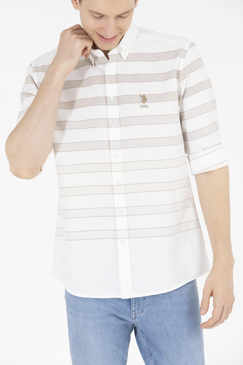 Erkek Taş Çizgili Beyaz Gömlek - 50264086024