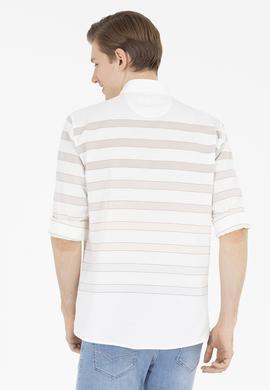 Erkek Taş Çizgili Beyaz Gömlek - 50264086024