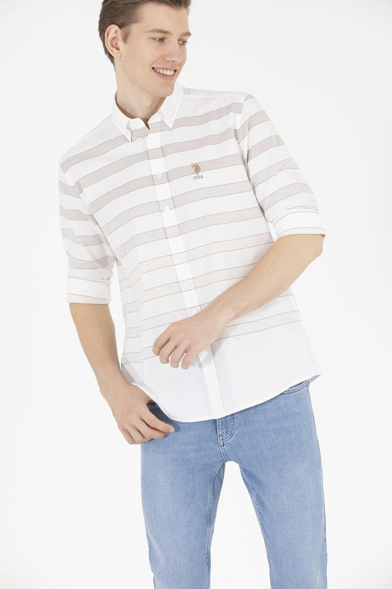 Erkek Taş Çizgili Beyaz Gömlek - 50264086024