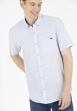 Erkek Mavi Kısa Kollu Gömlek - 50264094007