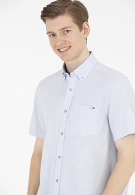 Erkek Mavi Kısa Kollu Gömlek - 50264094007