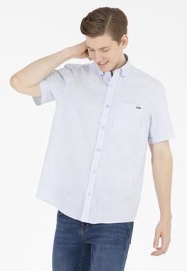 Erkek Mavi Kısa Kollu Gömlek - 50264094007