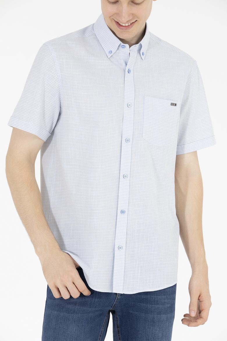 Erkek Mavi Kısa Kollu Gömlek - 50264094007