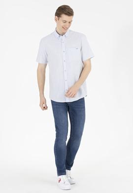Erkek Mavi Kısa Kollu Gömlek - 50264094007