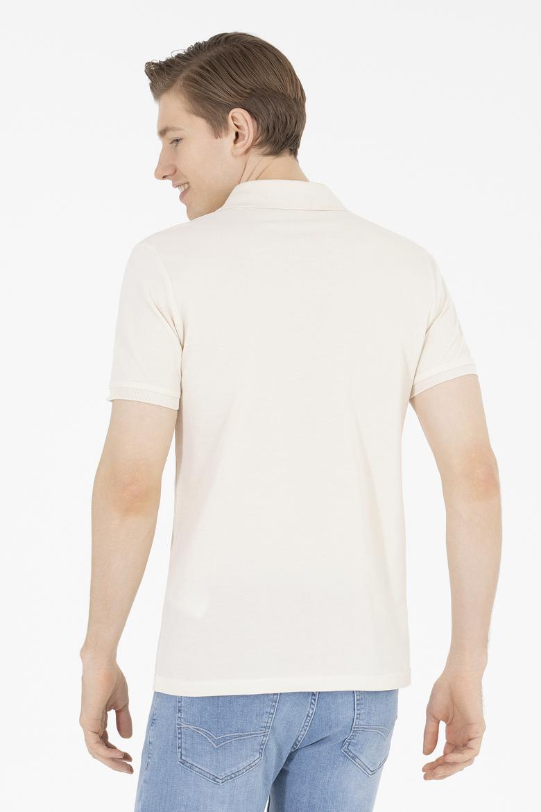 Erkek Krem Basic Polo Yaka Tişört - 50262933495