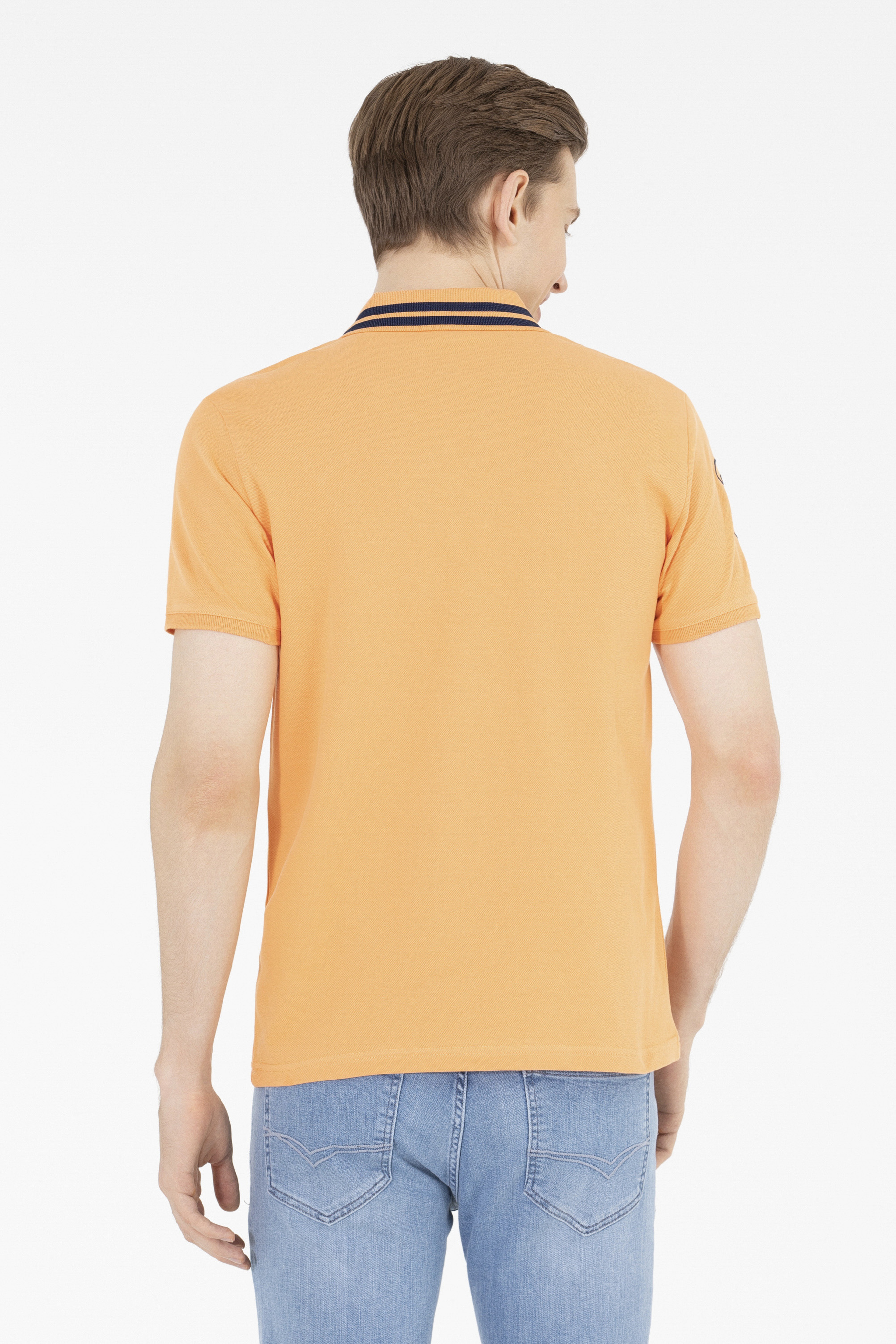 Erkek Turuncu Basic Polo Yaka Tişört