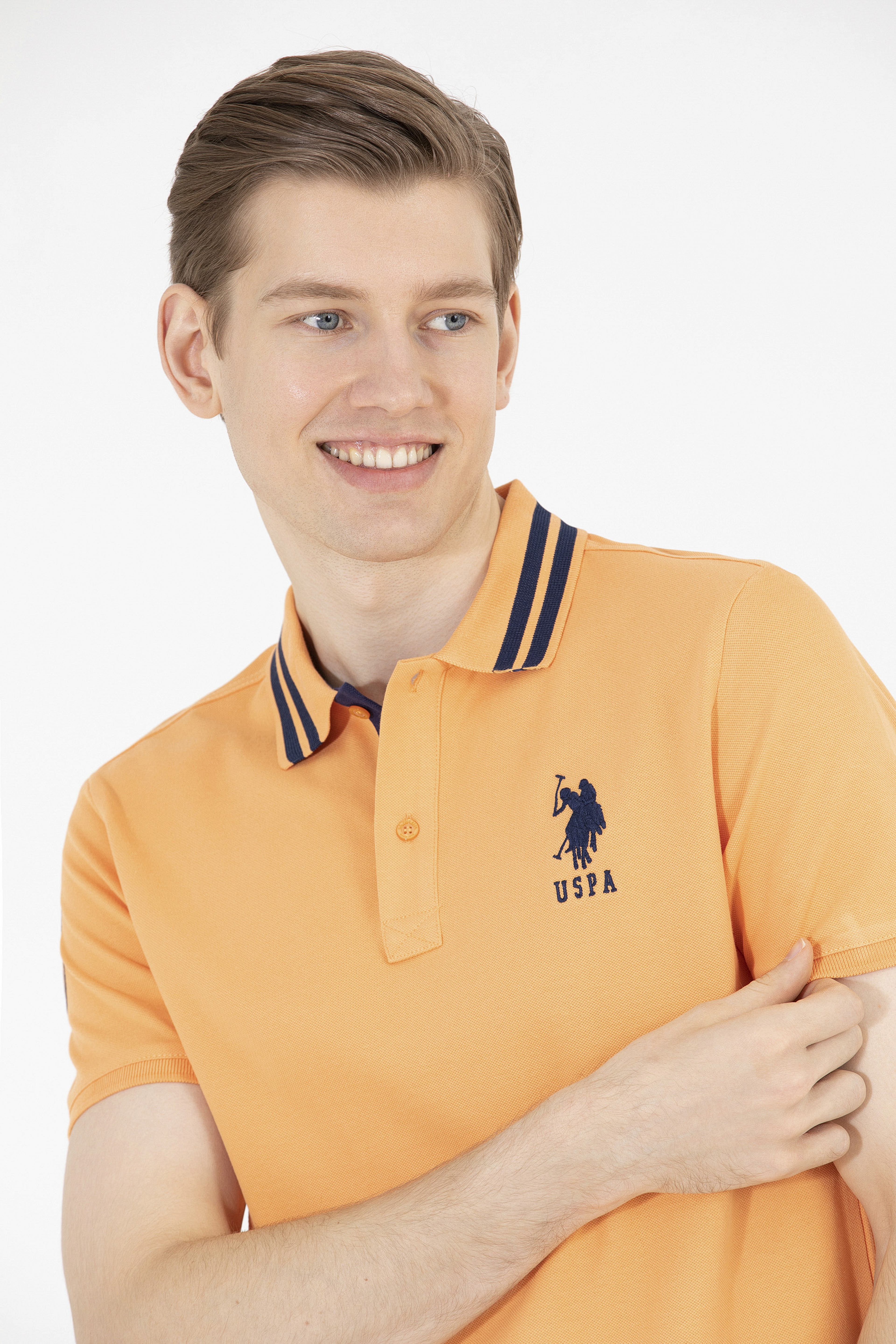 Erkek Turuncu Basic Polo Yaka Tişört - Image 2