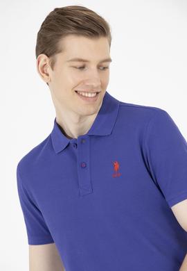 Erkek Mavi Basic Polo Yaka Tişört - 50263238354