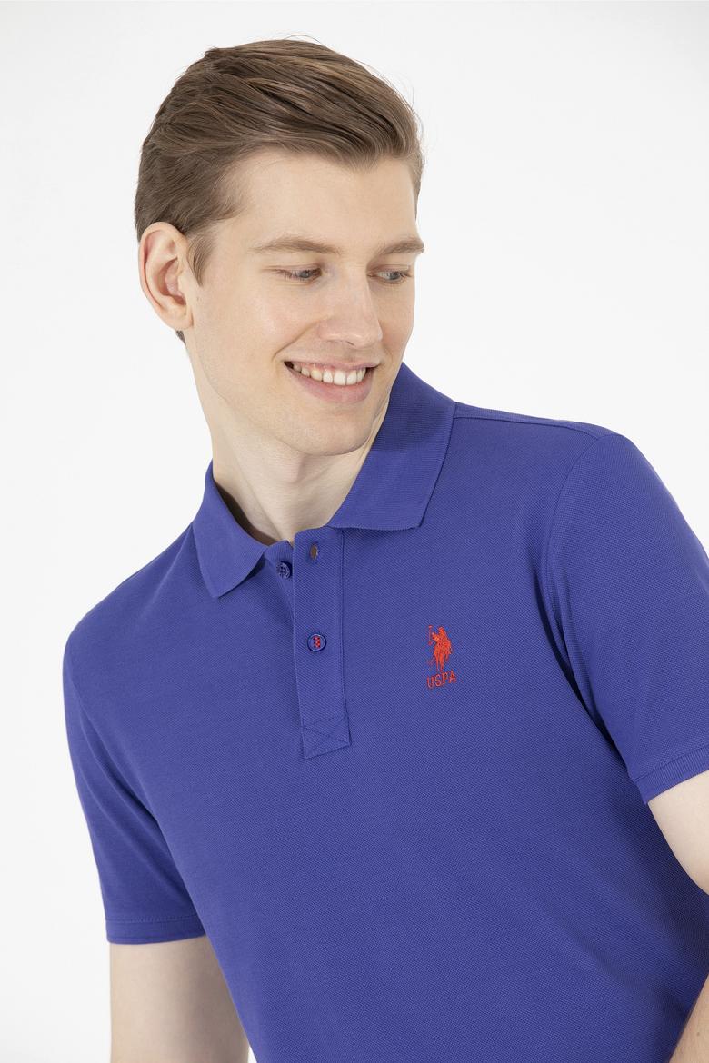 Erkek Mavi Basic Polo Yaka Tişört - 50263238354