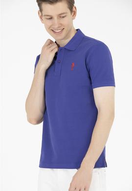 Erkek Mavi Basic Polo Yaka Tişört - 50263238354