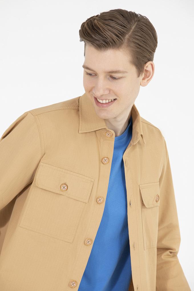 Erkek Camel Uzun Kollu Gömlek