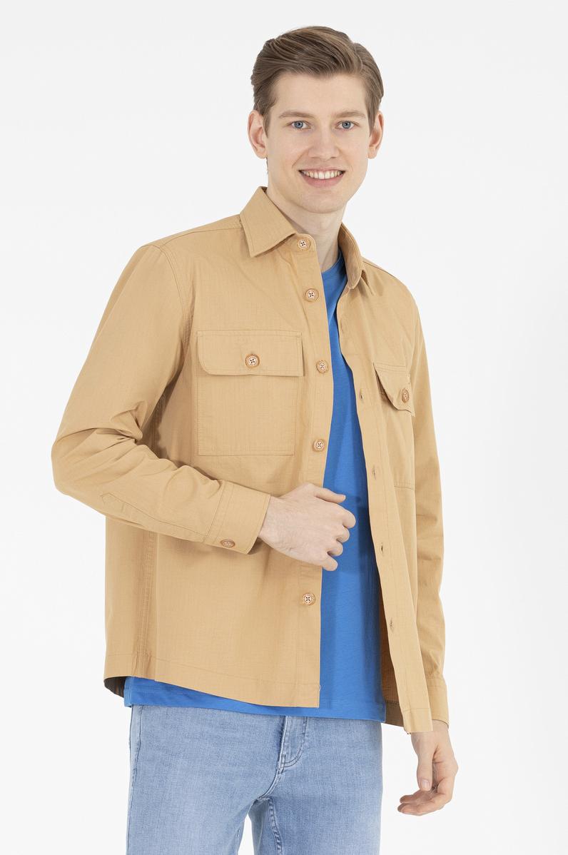 Erkek Camel Uzun Kollu Gömlek