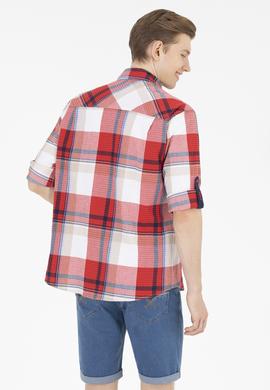 Erkek Ekoseli Kırmızı Gömlek - 50264095006