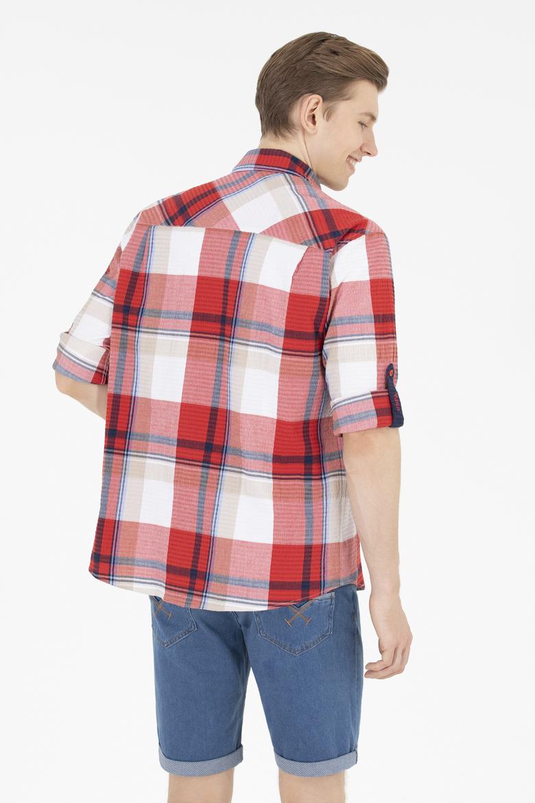 Erkek Ekoseli Kırmızı Gömlek - 50264095006