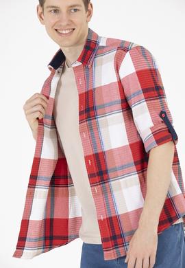 Erkek Ekoseli Kırmızı Gömlek - 50264095006