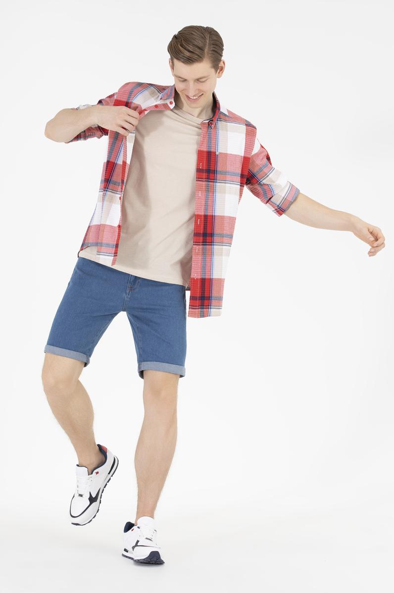 Erkek Ekoseli Kırmızı Gömlek