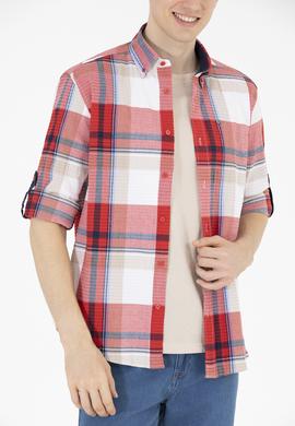 Erkek Ekoseli Kırmızı Gömlek - 50264095006