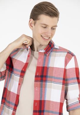 Erkek Ekoseli Kırmızı Gömlek - 50264095006