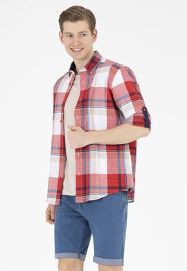 Erkek Ekoseli Kırmızı Gömlek - 50264095006